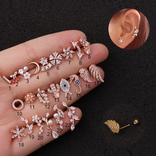 cartilage earrings, piercing jewelry, cartilage piercing, body jewelry, helix piercing, helix earrings, tragus piercing, flower earrings, cute earrings