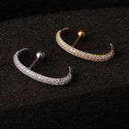 16G Cartilage Hoop Earring, Flat Back Earrings, Leaf Earrings