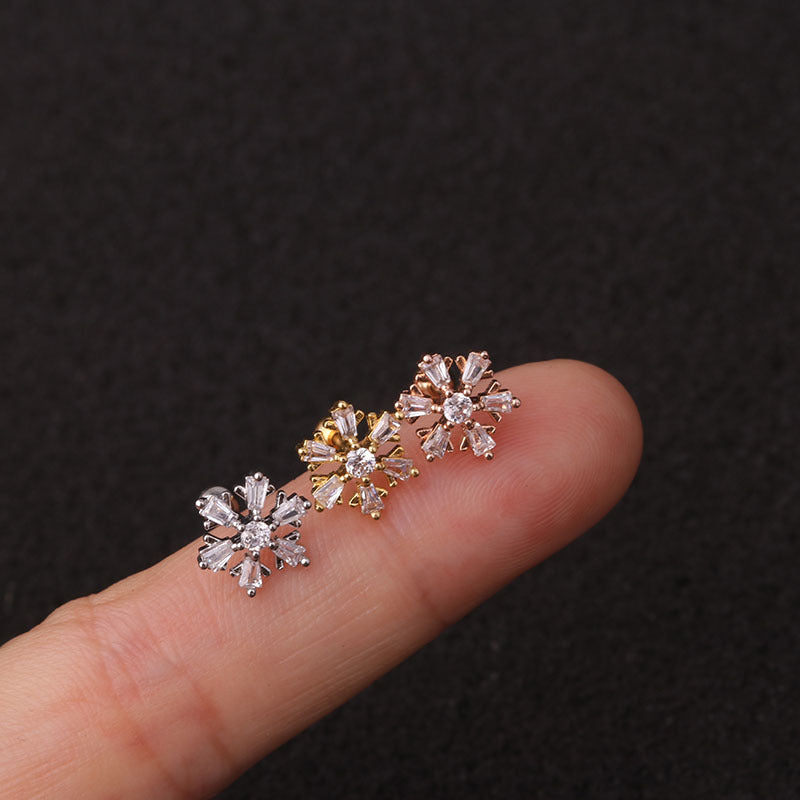 20G Safety Pin Cartilage Forward Helix Stud Earrings