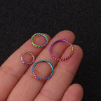 16G Surgical Steel Cartilage Huggie Colorful Hoop | HSPJ19120