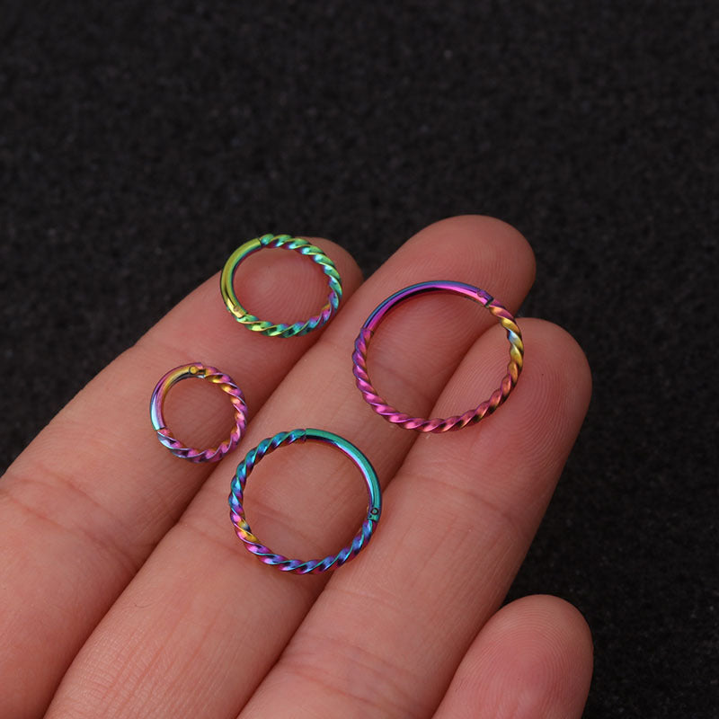 16G Surgical Steel Cartilage Huggie Colorful Hoop | HSPJ19120