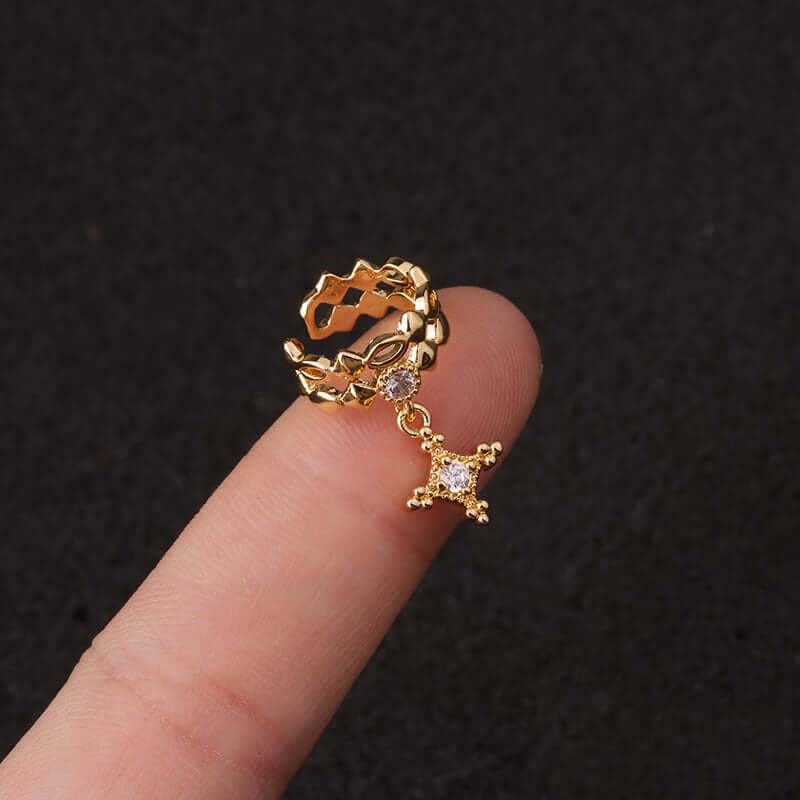 18K Gold Plated No Piercing Ear Cuff Diamond Ear Cuff | HSPJ19123