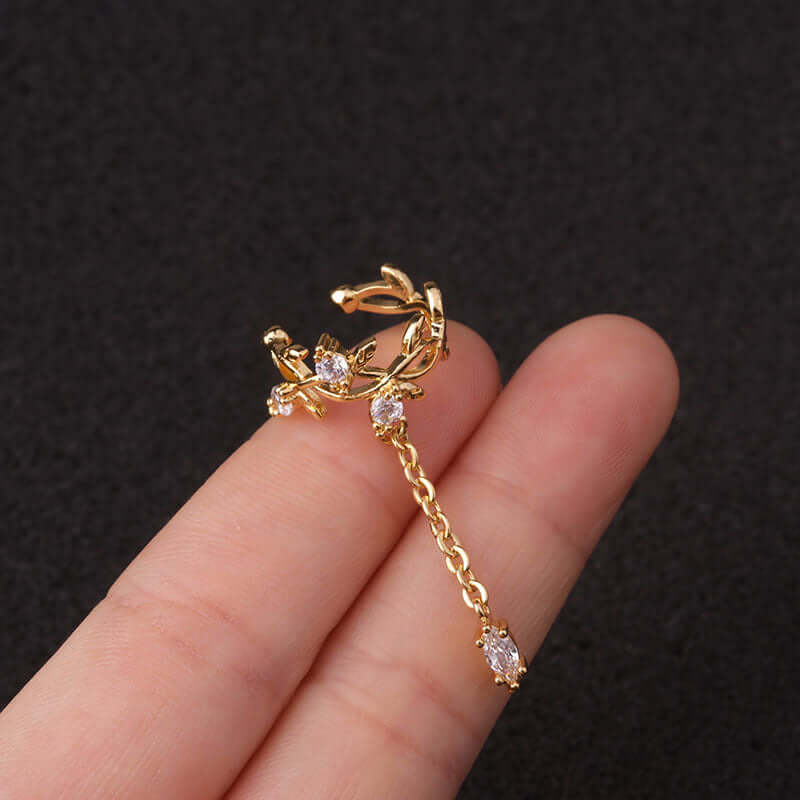 18K Gold Plated No Piercing Ear Cuff Diamond Ear Cuff | HSPJ19123