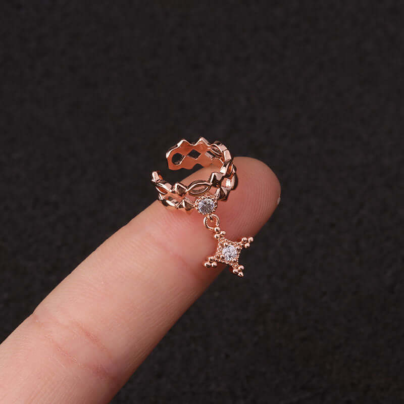 18K Gold Plated No Piercing Ear Cuff Diamond Ear Cuff | HSPJ19123