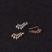 16G Cartilage Linear Flower Ear Clip Ear Cuff | HSPJ19124