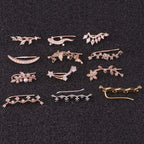 16G Cartilage Linear Flower Ear Clip Ear Cuff | HSPJ19124