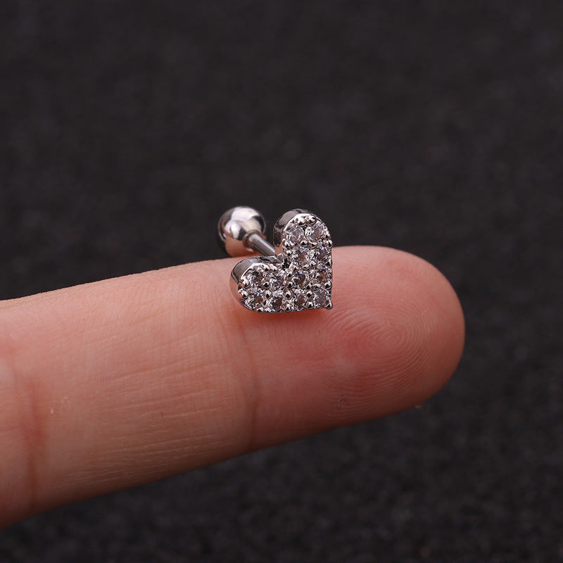 16G Heart Stud Love Conch Upper Piercing Studs 