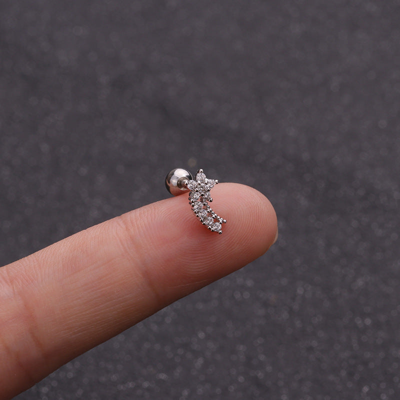 16G Cartilage Shooting Star Helix Conch Stud Earrings