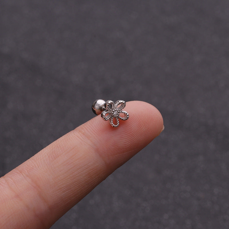 16G Cartilage Floral Helix Conch Stud Earrings