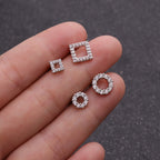 16G Cartilage Geometric  Helix Conch Stud Earrings