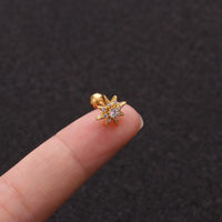 16G Cartilage Tiny Stud Earring, Heart Stud, CZ Studs