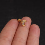 16G Cartilage Tiny Stud Earring, Heart Stud, CZ Studs
