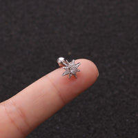 16G Cartilage Tiny Stud Earring, Heart Stud, CZ Studs