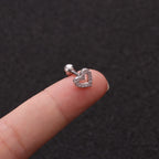 16G Cartilage Tiny Stud Earring, Heart Stud, CZ Studs