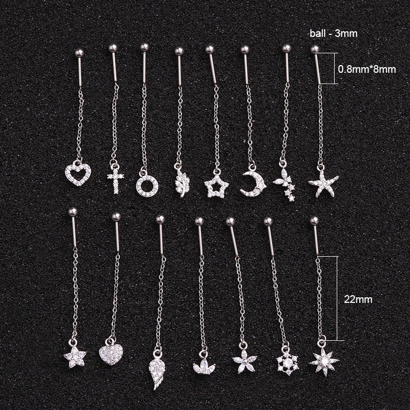 20G Starfish Second Hole Dangle Stud Piercings