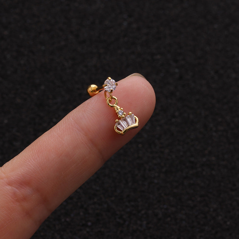 20G Surgical Steel Star Moon Dangle Cartilage Earring | HSPJ1926