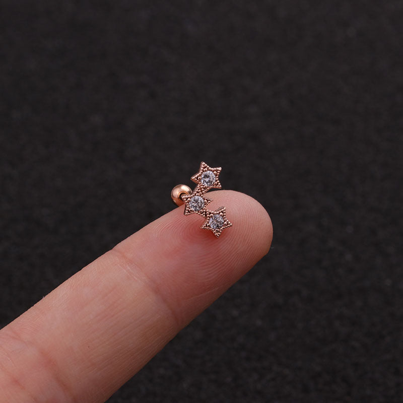 20G Cross Star Helix Earrings Stud | HSPJ1934