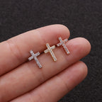 20G Cross Star Helix Earrings Stud | HSPJ1934