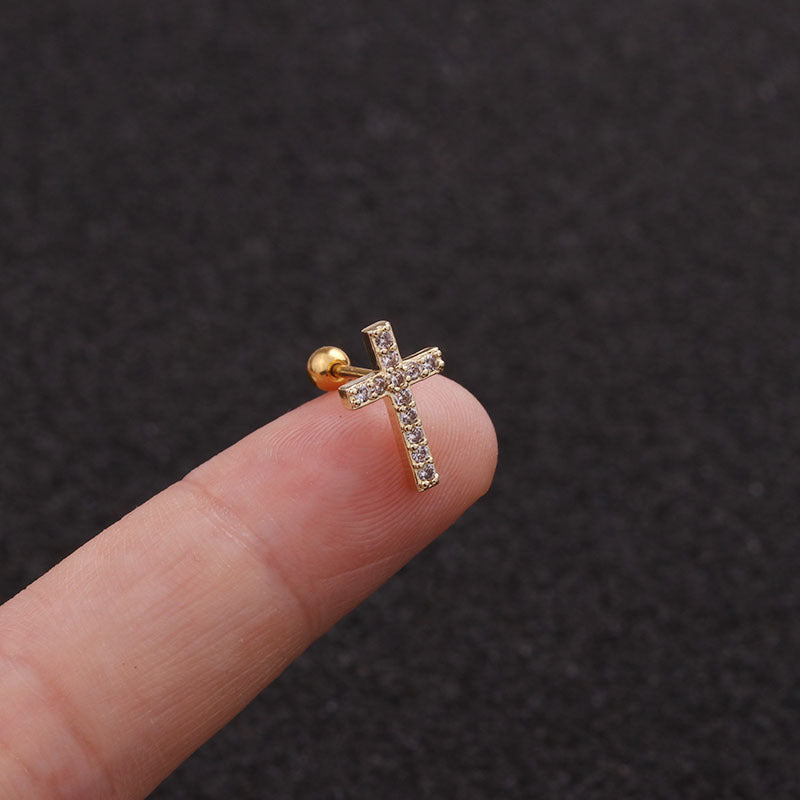 20G Cross Star Helix Earrings Stud | HSPJ1934