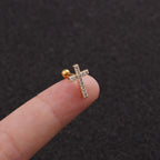 20G Cross Star Helix Earrings Stud | HSPJ1934