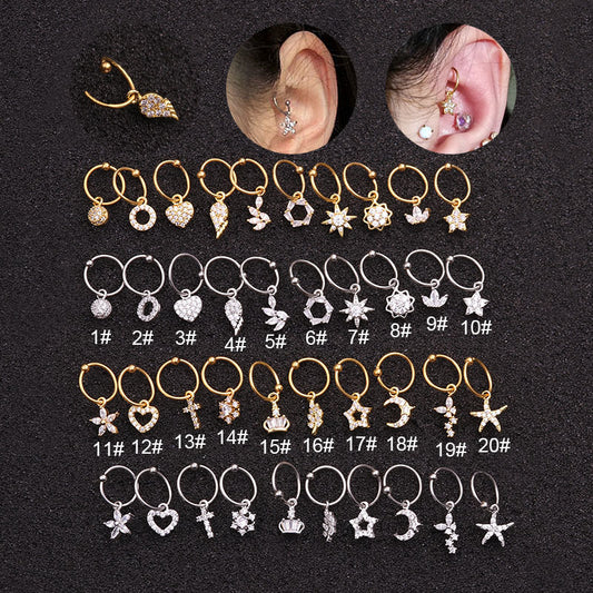 20G Surgical Cartilage Hoop Earrings, Dangle Hoop Earrings | HSPJ1936