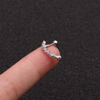 20G Silver Pave Conch Huggies Hoop | HSPJ1939