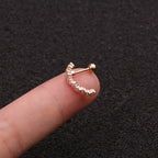 20G Silver Pave Conch Huggies Hoop | HSPJ1939