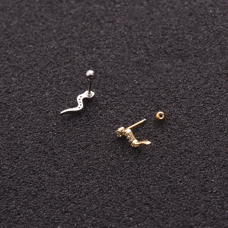 cartilage earrings, piercing jewelry, cartilage piercing, body jewelry, helix piercing, helix earrings, tragus piercing, snake earrings