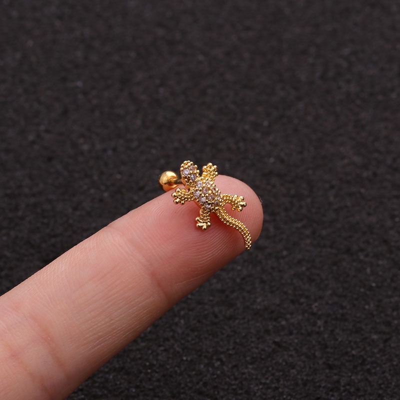 20G Gold Lizard Tragus Stud Piercings 