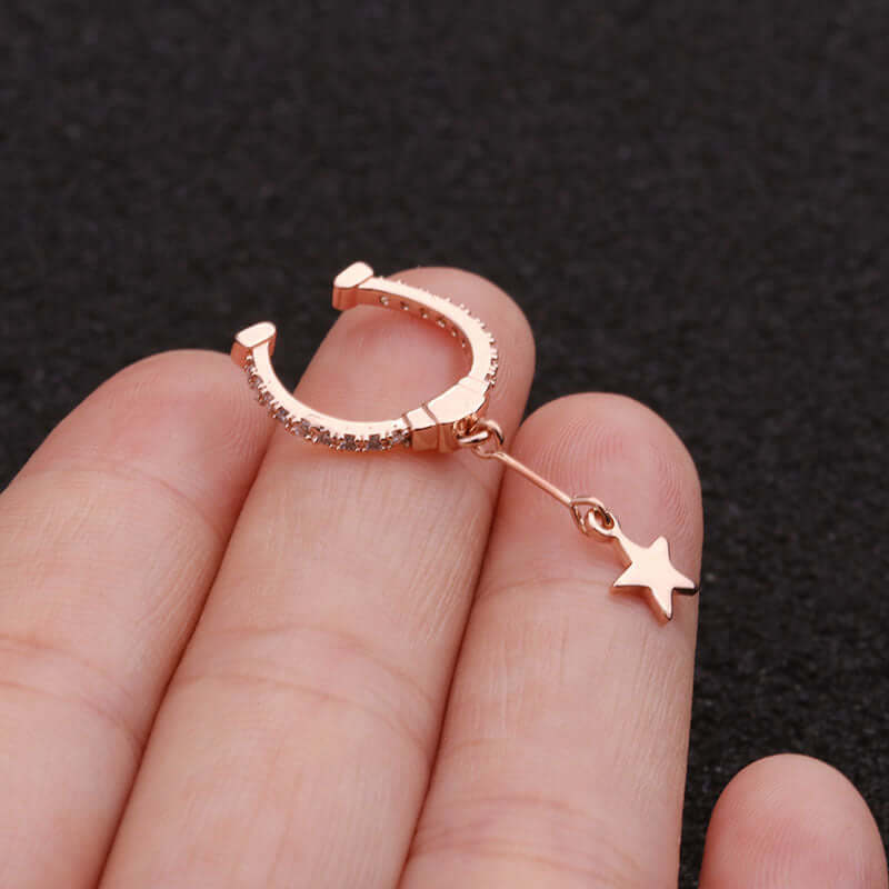 Dangle Star No Piercing Conch Ear Cuf