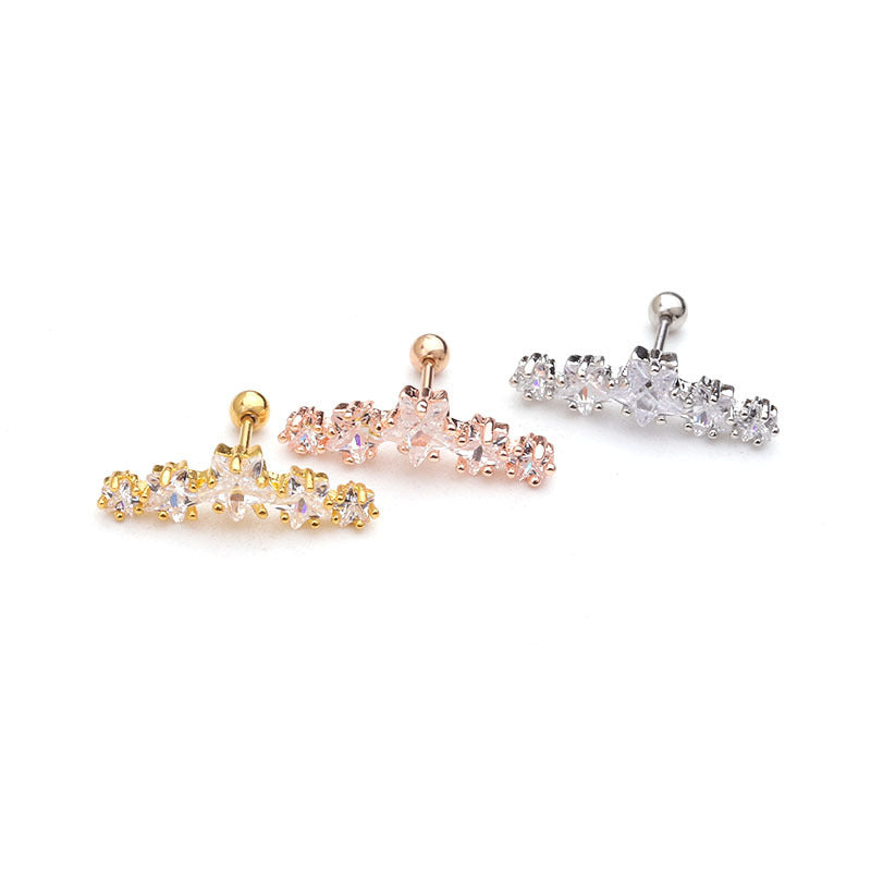 20G Rose Gold Star Conch Helix Stud Piercings | HSPJ1958
