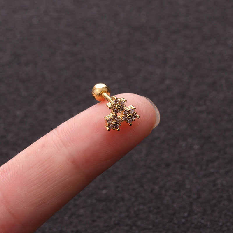 cartilage earrings, piercing jewelry, cartilage piercing, body jewelry, helix piercing, helix earrings, tragus piercing, flower earrings