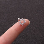 cartilage earrings, piercing jewelry, cartilage piercing, body jewelry, helix piercing, helix earrings, tragus piercing, sunflower earrings