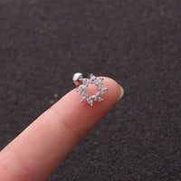 cartilage earrings, piercing jewelry, cartilage piercing, body jewelry, helix piercing, helix earrings, tragus piercing, sunflower earrings