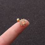 cartilage earrings, piercing jewelry, cartilage piercing, body jewelry, helix piercing, helix earrings, tragus piercing, sunflower earrings