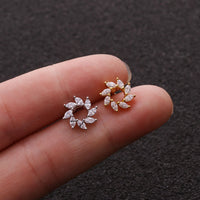 cartilage earrings, piercing jewelry, cartilage piercing, body jewelry, helix piercing, helix earrings, tragus piercing, sunflower earrings