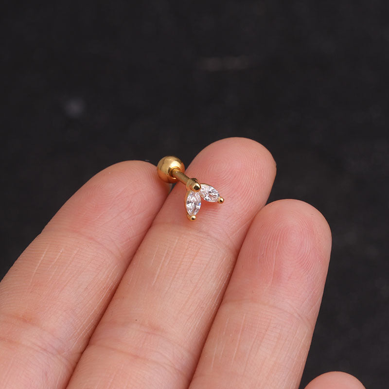 16G Cartilage Tiny Stud Earring, Marquise Stud Earrings