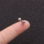16G Cartilage Tiny Stud Earring, Flat Back Heart Earrings