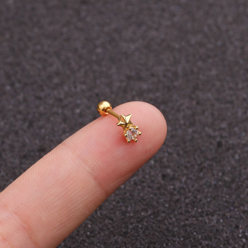 20G Shooting Star Rose Gold Conch Piercing