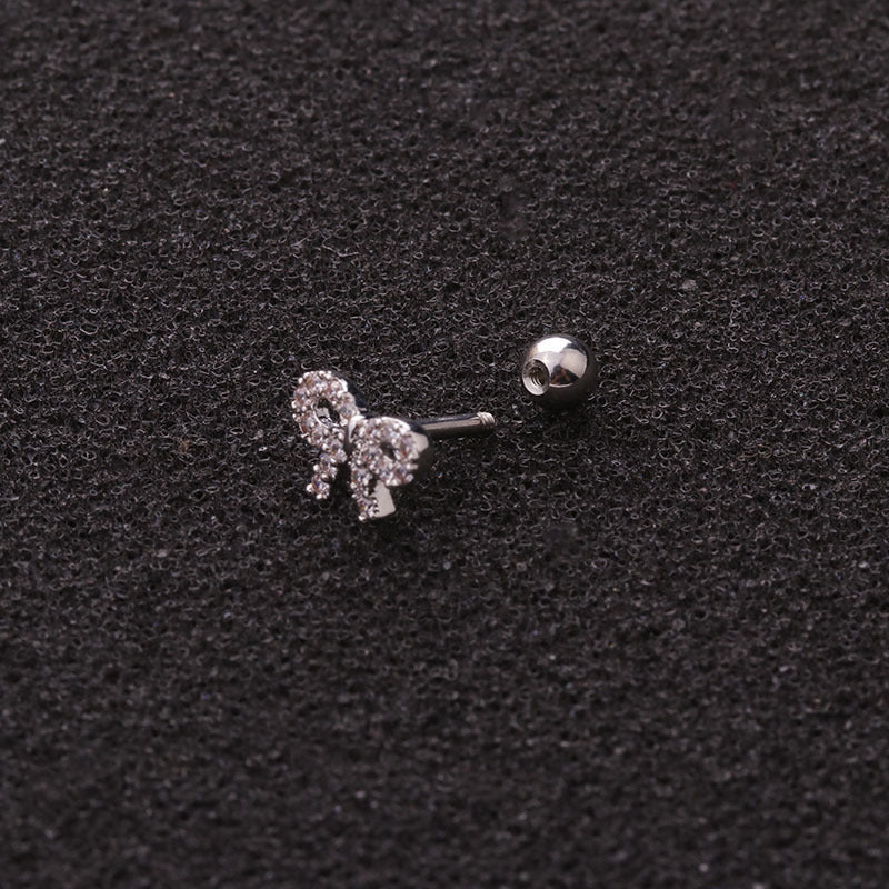 16G Cartilage Tiny Bowknot Tragus Sleeper Earrings