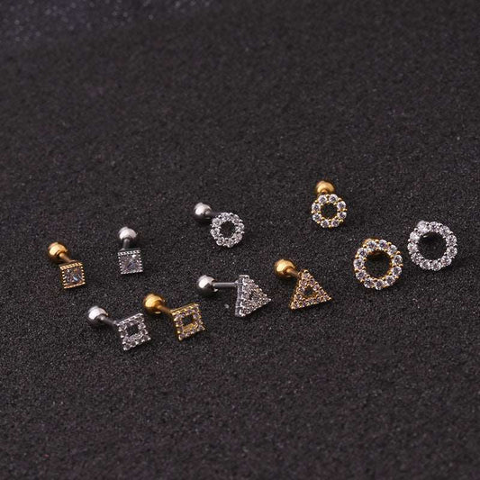 16G Cartilage Tiny Stud Earring, Geometric Stud Earrings | HSPJ1974