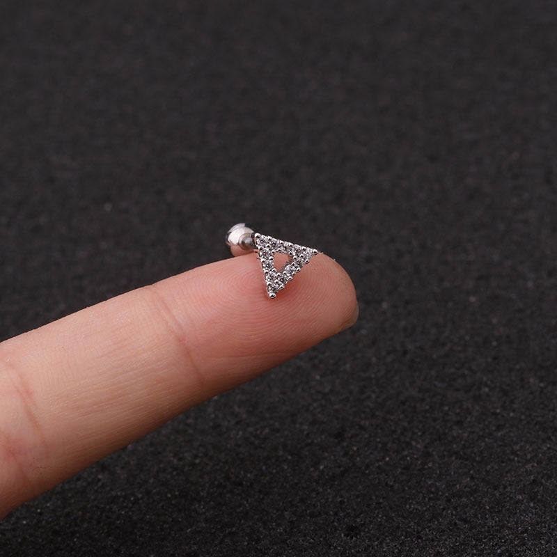 16G Triangle Round Cartilage Sleeper Piercings | HSPJ1974