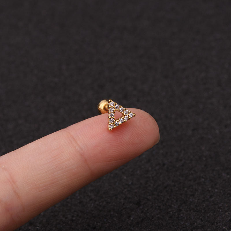 16G Triangle Round Cartilage Sleeper Piercings | HSPJ1974