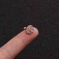 20G Galaxy Moon Star Conch Helix Earring rose gold
