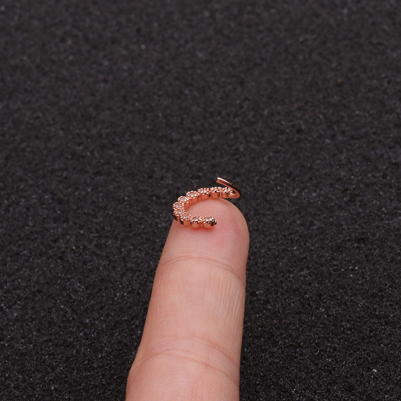 18K Gold Plated CZ Small Hoop Nose Rings