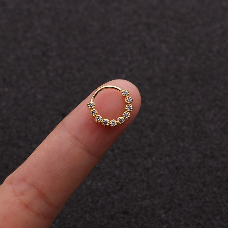 18K Gold Plated CZ Small Hoop Nose Rings