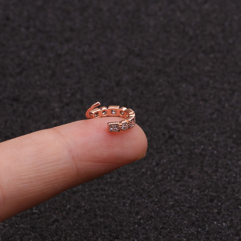 18K Gold Plated CZ Small Hoop Nose Rings