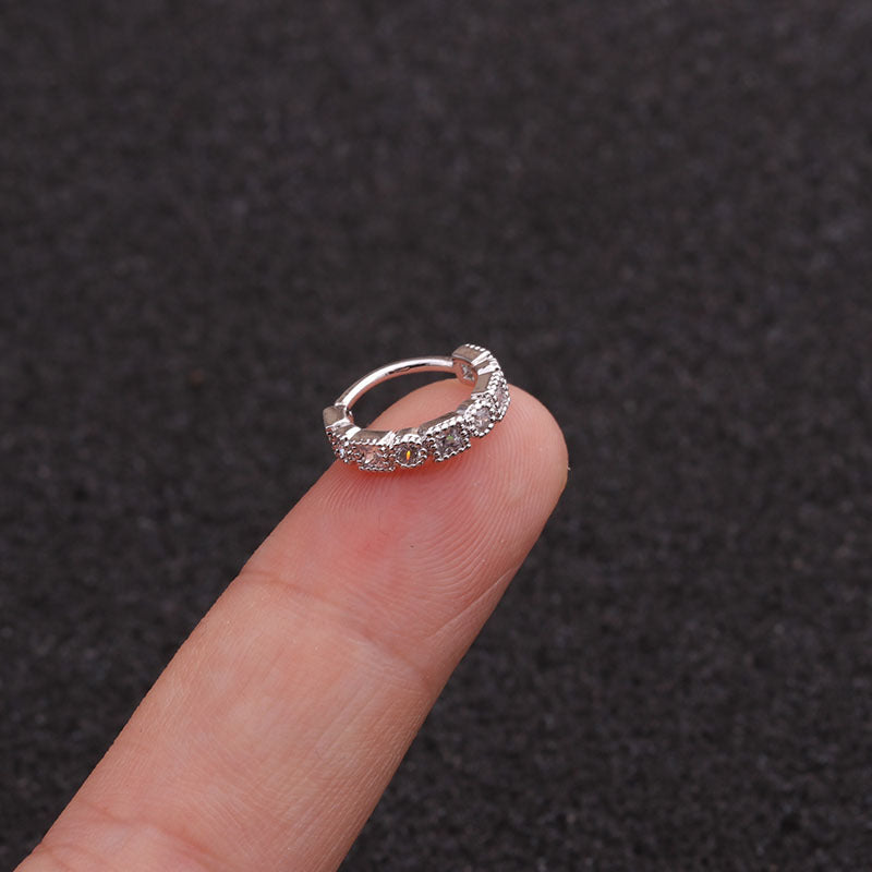 18K Gold Plated CZ Small Hoop Nose Rings