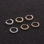 18K Gold Plated CZ Small Hoop Nose Rings