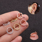 18K Gold Plated CZ Small Hoop Nose Rings